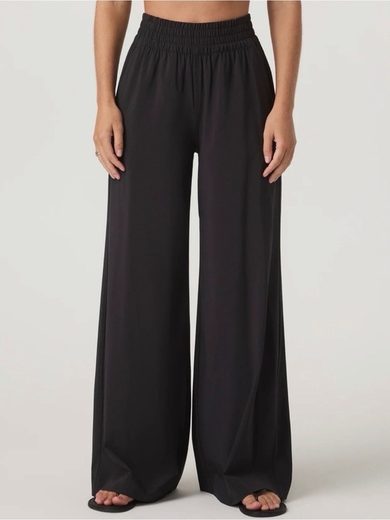 Vuori Pants - Vuori Villa Black Wide-Leg Elastic Waist Pants
